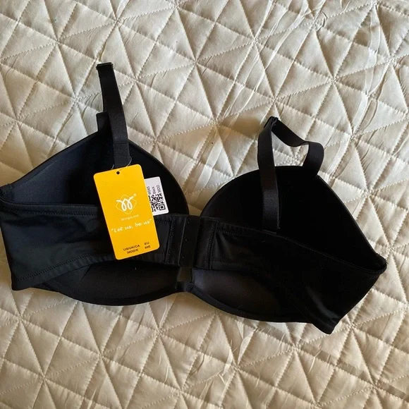☀️3 for $25 NEW Black Satin Bra 36DD BRAND NEW - Picture 7 of 7